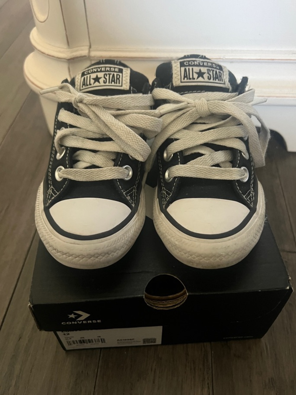 Converse Kids Black and White Low Top Sneakers